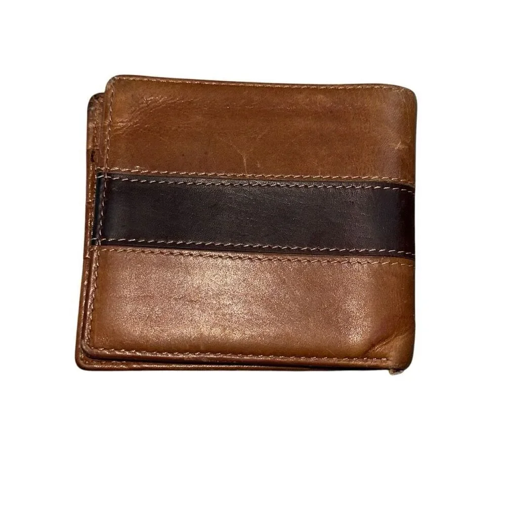 Stetson Genuine Leather Bifold two tone Brown wallet